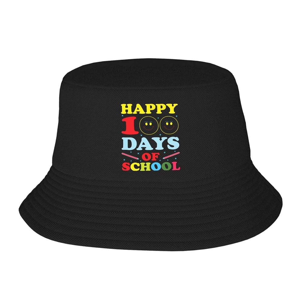 ZKLCRYTR Happy 100 Days of School Bucket Hat for Men Women